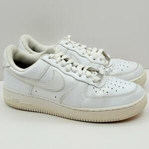 Nike Air Force 1 Womens Size 9.5 Triple White Athletic Sneaker Shoes DD8959-100